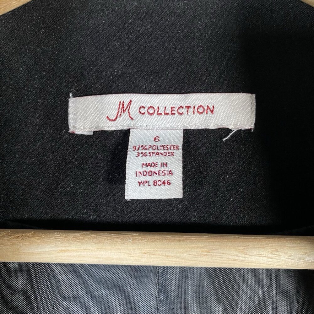 JM Collection Black Quilted Vest Womens 6 Full Zip Up Equestrian Country Classic - Picture 6 of 9